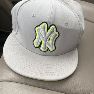 Nike Light Gray Cap with Bright Green Accents